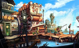 Bunte Vielfalt auf dem Schrottplaneten Deponia: Ein Blick auf die kuriose Welt, die Rufus hinter sich lassen will. - Daedalic Entertainment