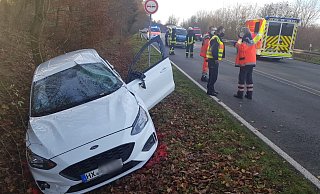 Nachdem sich das Auto mehrfach überschlagen hatte, kam es im Graben zum Stehen. - David Schellenberg