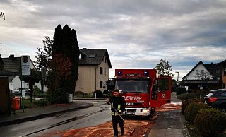 Die Feuerwehr benötigte mehrere Stunden zum Abbinden des Kraftstoffs. - Marius Eickhoff