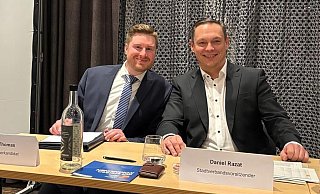 Höxters CDU-Stadtverbandschef Daniel Razat (r.) und CDU-Bürgermeisterkandidat Fabian Thomas. - CDU/Privat