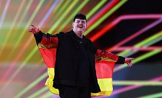 Isaak Guderian bei seinem Auftritt in Malmö 2024. - dpa