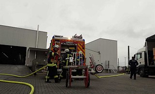 Auf dem Gelände eines Furnierwerks in Steinheim ist ein Feuer ausgebrochen. - David Schellenberg