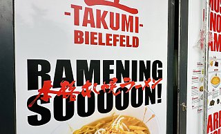 Warten auf "Takumi Ramen" in der Wilhelmstraße: das japanische Restaurant im Erdgeschoss der Wissenswerkstadt. - Stefan Becker