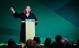 Ricarda Lang ist Bundesvorsitzende der Grünen. - Kay Nietfeld/dpa