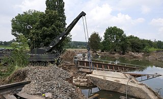 Soldaten des Panzerponierbaillons 1 während ihres Einsatz im Hochwassergebiet im Ahrtahl. - Bundeswehr