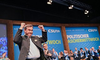 Markus Söder beim politischen Aschermittwoch der CSU. - Peter Kneffel/dpa