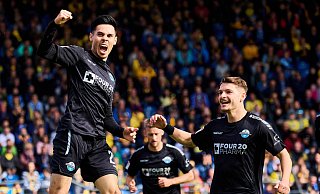 So jubelte Raphael Obermair in der vergangenen Saison über seinen 2:0-Treffer beim Paderborner 3:1-Sieg in Braunschweig. Nun gibt's ein Wiedersehen mit der Eintracht. - IMAGO/Eibner
