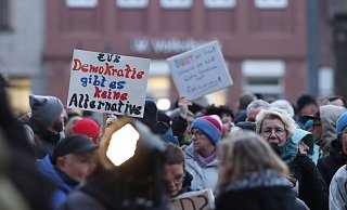 Auch in der Region, wie hier im Januar 2024 in Minden, demonstrierten Menschen gegen die Ausweitung der Grenzen des Sagbaren und Darstellbaren. - mt