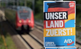 Ein Wahlplakat der AfD für die Europawahl. - Michael Bahlo/dpa