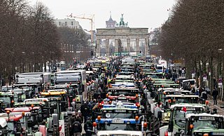 Traktoren bis zum Brandenburger Tor: Der Deutsche Bauernverband hat zur Demo «Zu viel ist zu viel! Jetzt ist Schluss!» aufgerufen. - Fabian Sommer/dpa