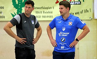 Viel zu tun in der Hinrunde: Der sportliche Leiter Marcel Ortjohann (l.) und Trainer Rafael Jacobsmeier. - Eva Lotte Heine