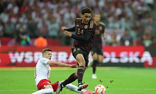 Jamal Musiala versuchte im Spiel gegen Polen viel, konnte sich aber nicht durchsetzen. - Christian Charisius/dpa