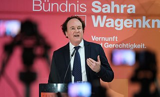 Handball-Funktionär aus Gütersloh: Marcell Machill ist bei der kommenden Bundestagswahl BSW-Spitzenkandidat des Landesverbandes Sachsen. - Sebastian Willnow/dpa Handball-Funktionär aus Gütersloh: Marcell Machill ist bei der kommenden Bundestagswahl BSW-Spitzenkandidat des Landesverbandes Sachsen. - Sebastian Willnow/dpa