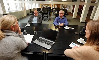 Interview mit Pro Nahverkehr zur Verkehrswende Christoph Birnstein , Godehard Franzen (li.), Andrea Rolfes und Christine Panhorst - Wolfgang Rudolf