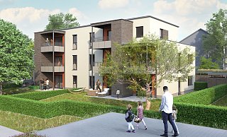 Visualisierung eines B&S-Hauses. So könnte es zukünftig auch an der Biermannstraße in Spenge aussehen. - B&S Visualisierung eines B&S-Hauses. So könnte es zukünftig auch an der Biermannstraße in Spenge aussehen. - B&S