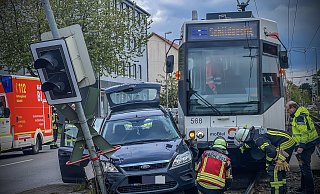 An der Deciusstraße kollidieren immer wieder Autos mit der Stadtbahn. - Paul Brinkmann