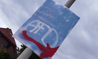 Mehrere Wahlplakate der Partei die Linke sind in Rietberg und Gütersloh beschmiert und zerstört worden, unter anderem mit dem AfD-Schriftzug. - Die Linke Gütersloh Mehrere Wahlplakate der Partei die Linke sind in Rietberg und Gütersloh beschmiert und zerstört worden, unter anderem mit dem AfD-Schriftzug. - Die Linke Gütersloh