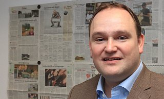 Wieder im gelernten Beruf: Tim Ostermann, ehemaliger CDU-Bundestagsabgeordneter, beim Redaktionsbesuch der NW. Er steht für eine erneute Kandidatur bereit, wenn die Partei ihn auf den Schild hebt und der neue Arbeitgeber mitmacht. Foto: Ulf Hanke - Ulf Hanke