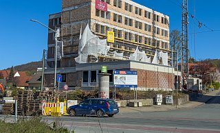Das ehemalige Evangelische Medienhaus an der Cansteinstraße in Bielefeld wird derzeit komplett entkernt und modernisiert. 27 Wohnungen sollen dort entstehen. - Andreas Zobe