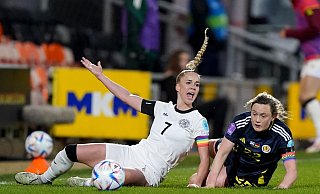 Kein leichtes Durchkommen: DFB-Kapitänin Giulia Gwinn - Andrew Milligan/PA Wire/dpa