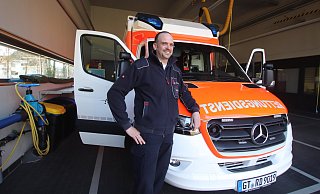 Daniel Kammertöns ist neuer Leiter der Rettungswache an der Dechant-Brill-Straße. Bislang war er Stellvertreter. Diese Stelle ist jetzt ausgeschrieben worden. - Sabine Kubendorff