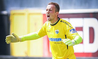 SCP-Keeper Leopold Zingerle hat sich im Training am Mittwoch am Sprunggelenk verletzt. Sein Einsatz in Heidenheim steht auf der Kippe. - Sarah Jonek Fotografie
