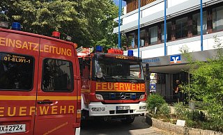 Das Feuer bei der Volksbank konnte schnell gelöscht werden. - Feuerwehr Steinheim