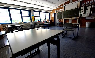 Lernen mit Abstand: In den Klassenräumen der Pestalozzischule stehen die Tische weit entfernt. - Niklas Krämer