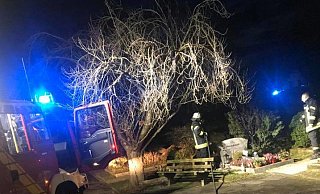 Auf dem Friedhof in Südlengern an der Lutherstraße kam es am Montagmorgen wieder zu einem Brand. - Löschgruppe Südlengern