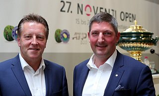 Gemeinsam für den Klimaschutz am Start: Turnierdirektor Ralf Weber (l.) und Noventi-Geschäftsführer Sven Jansen. - Sarah Jonek