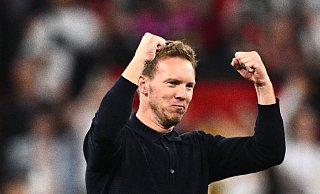 Bundestrainer Julian Nagelsmann feiert den Sieg. - Tom Weller/dpa