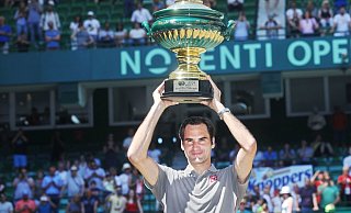 Roger Federer beim Finale des Haller Rasenturniers 2019. - Sarah Jonek