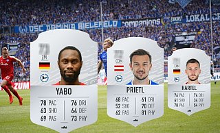 Am Freitag erscheint FIFA 20. Auch die Arminia-Profis sind dabei. - Dennis Angenendt/futbin.com/Montage: Ahlers