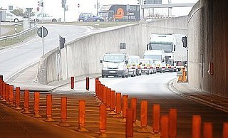 Immer wieder kommt es im Bereich der Tunneleinfahrt zu gefährlichen Situatonen. Foto: MT-Archiv - MT-Archiv