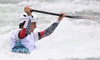 Die Olympia-Zweite Elena Lilik fuhr beim Weltcup in Tacen zum Sieg. (Archivbild) - Sebastian Kahnert/dpa