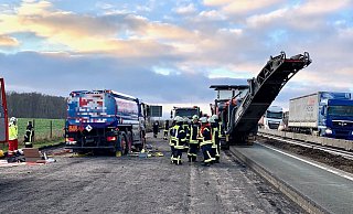 Der Bauarbeiter wurde tödlich verletzt, als er von einem rückwärts fahrenden Tankwagen  erfasst und überrollt wurde.  - Ralph Meyer