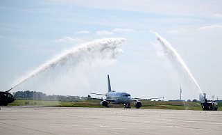 Das deutsche Team bei der Ankunft in Dortmund. Für die Rückreise hat der DFB nun auch Klarheit. - Bernd Thissen/dpa