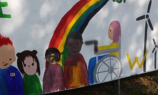 Ein Ausschnitt des Wahlplakats nahe des Jobcenters in Höxter. - Simone Flörke