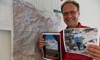 Wanderte inzwischen mehr als 400 Kilometer durch Nepal: Jörg Lange umrundete 2016 die Annapurna. Jetzt ging es auf den Manaslu. Hier zeigt er den Blick aus seinem Zelt  (linkes Foto) und einen Einheimischen, der vier Matratzen in ein Dorf auf der anderen Seite des Berges trug. - Jemima Wittig