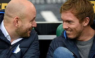 Alexander Rosen (l) und der damalige Hoffenheim Trainer Julian Nagelsmann im Jahr 2016. - Jonas Güttler/dpa/Archiv