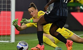 Kehrt sie noch einmal in die Nationalmannschaft zurück? Torhüterin Almuth Schult von Kansas City Current. - Peter Aiken/Imagn Images/dpa