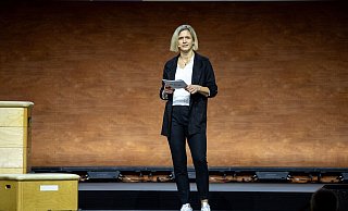 Laura Ludwig warb mit einer emotionalen Rede für das Großereignis. - Laszlo Pinter/dpa/Laszlo Pinter