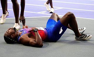 Für Noah Lyles ist Olympia in Paris nach einer Corona-Infektion beendet - Petr David Josek/AP/dpa