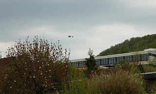 Ein Polizeihubschrauber kreiste über Höxter. - Michaela Bast