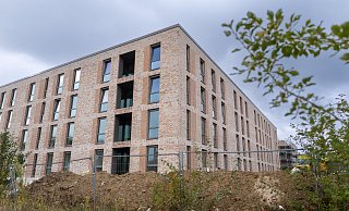 Die Wohnungsgesellschaft Paderborn baut auf dem Alanbrooke-Gelände 14 Gebäude; die ersten Wohnungen sollen in diesem Jahr übergeben werden. - Niklas Tüns