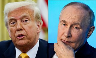 Donald Trump und Wladimir Putin wollen sich laut Trump erneut per Telefon direkt austauschen. (Archivbild) - Pavel Bednyakov/AP/AP/dpa