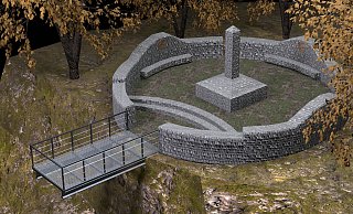 So könnte es aussehen. Der Aussischtspunkt am Mühlenberg könnte eine Steele zur Erinnerung an Senator Friedrich Wilhelm Meyer erhalten sowie eine schwebende Aussichtsplattform. - Kreis Holzminden