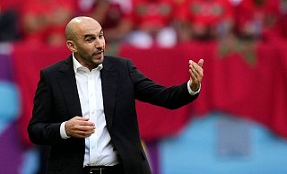 Marokkos Trainer Walid Regragui trifft mit seinem Team auf Kroatien. - Manu Fernandez/AP/dpa