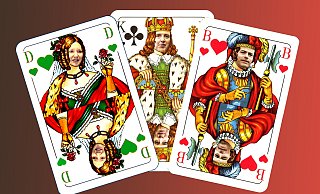 Die grüne Dame Gitte Trostmann und der rote Bube Volker Richter wollen König Henning Schulz ausstechen. - Montage Andreas Frücht