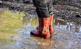 Mit roten Gummistiefeln mit schwarzen Punkten ist die Verkleidung als Marienkäfer schnell gemacht. - Symbolbild: Pixabay